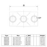 22A: Kruisstuk in 1 vlak - 21,3  mm