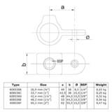 36E: Oogdeel scharnierstuk - 48,3 mm