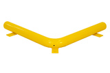 Stootbalk met deksel Ø88.9 mm. hoek 800 mm x 800 mm. geel
