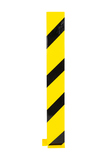 Hoekbeschermer L uit plaat afm: 160x160x6 mm. Hoog 1200 mm. Geel/Zwart