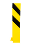 Hoekbeschermer L uit plaat afm: 160x160x6 mm. Hoog 800 mm. Geel/Zwart