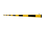 Koker 100x40x3x6000 mm. in kleur geel v.v. zwarte vlakken 