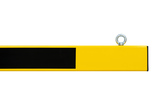 Koker 100x40x3x6000 mm. in kleur geel v.v. zwarte vlakken 
