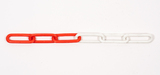 Kunststof ketting rood-wit ( per mtr) 