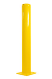 Afschermpaal 159x4,5x1200 mm. op voetplaat geel