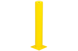 Afschermpaal 159x4,5x1500 mm. op voetplaat  geel