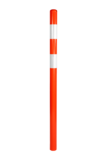Afschermpaal 76x3,25x1500 mm. aardebaan rood wit