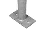 Beschermbeugel  Ø60 mm op voetplaat. Afm: 750 mm breed, 420 mm diep, 500 mm hoog.