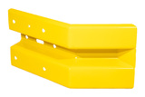 Eindstukken type B, lang, w.l. 490 mm., achterzijde stijl gelijk.  (geel)
