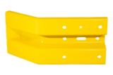 Eindstukken type B, lang, w.l. 490 mm., achterzijde stijl gelijk.  (geel)
