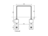 Fietsbeugel ø 60,3x2,9 - 1055x1200x1055 - op Voetplaat