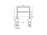 Fietsbeugel ø 60,3x2,9 - 1055x1200x1055 - met tussenstang op voetplaat