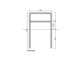 Fietsbeugel ø 60,3x2,9 -1900x1200x1900 - Aardebaan met Tussenstang