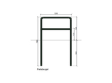 Fietsbeugel ø 60,3x2,9 -1900x1200x1900 - Aardebaan met tussenstang in RAL