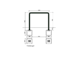 Fietsbeugel ø 60,3x2,9 - 1055x1200x1055 - op Voetplaat in RAL