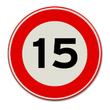 Verkeersbord met snelheidsaanduiding 15