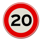 Verkeersbord met snelheidsaanduiding 20