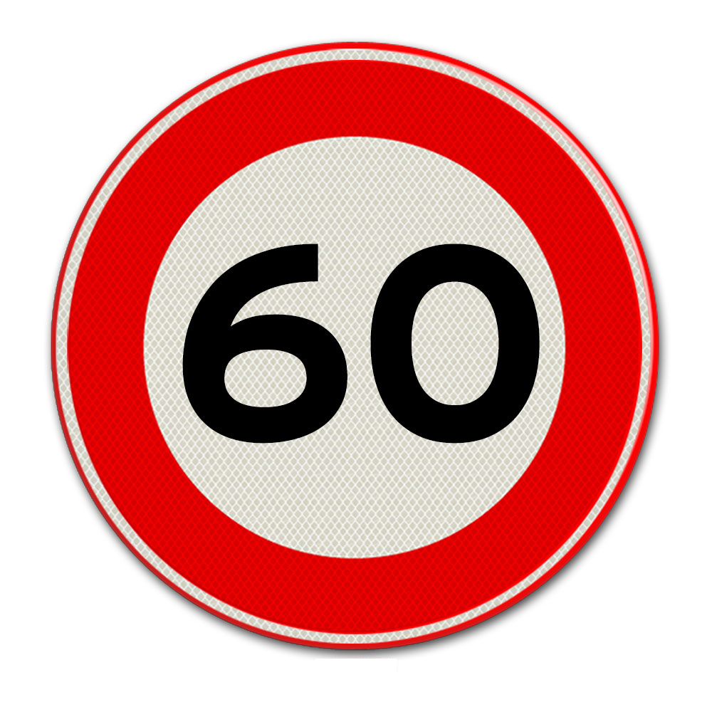 Verkeersbord met snelheidsaanduiding 60