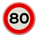 Verkeersbord met snelheidsaanduiding 80