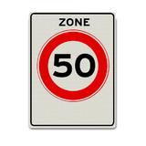Verkeersbord A1-50-ZB 50 km zone