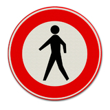 Verkeersbord C16 - Gesloten voor voetgangers