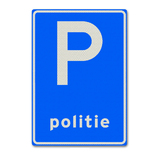 Verkeersbord E8I - Parkeergelegenheid alleen bestemd voor politie