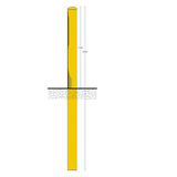 Afschermpaal 114x3,6x2000 mm. aardebaan geel