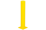 Afschermpaal 159x4,5x1000 mm. op voetplaat geel