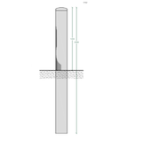 Afschermpaal 159x4,5x2000 mm. aardebaan verzinkt