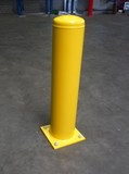 Afschermpaal 219x4,5x1000 mm. op voetplaat geel