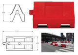 Kunststof barriers l=1000 mm.,  h=550 mm., Rood