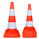 10 stuks Afzetkegels PVC 540 mm. Oranje met witte band