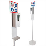 Desinfectiezuil Wit met auto.dispenser 1000ml en Signaalbord