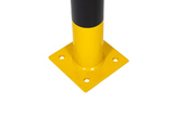 Afschermpaal  76x3,25x 750 mm. op voetplaat geel zwart