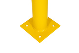 Afschermpaal  76x3,25x1000 mm. op voetplaat geel