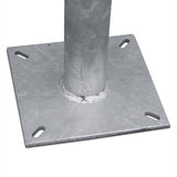 Flespaal halsversterkt 3000mm met voetplaat 250x250x5
