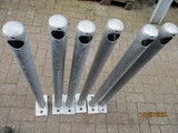 Leuningstaander Ø60 lengte 1030mm op Voetplaat vv Gat (6 stuks)