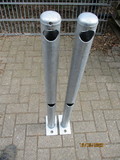 Leuningstaander Ø60 lengte 1030mm op Voetplaat vv 2 Gaten (2 stuks)